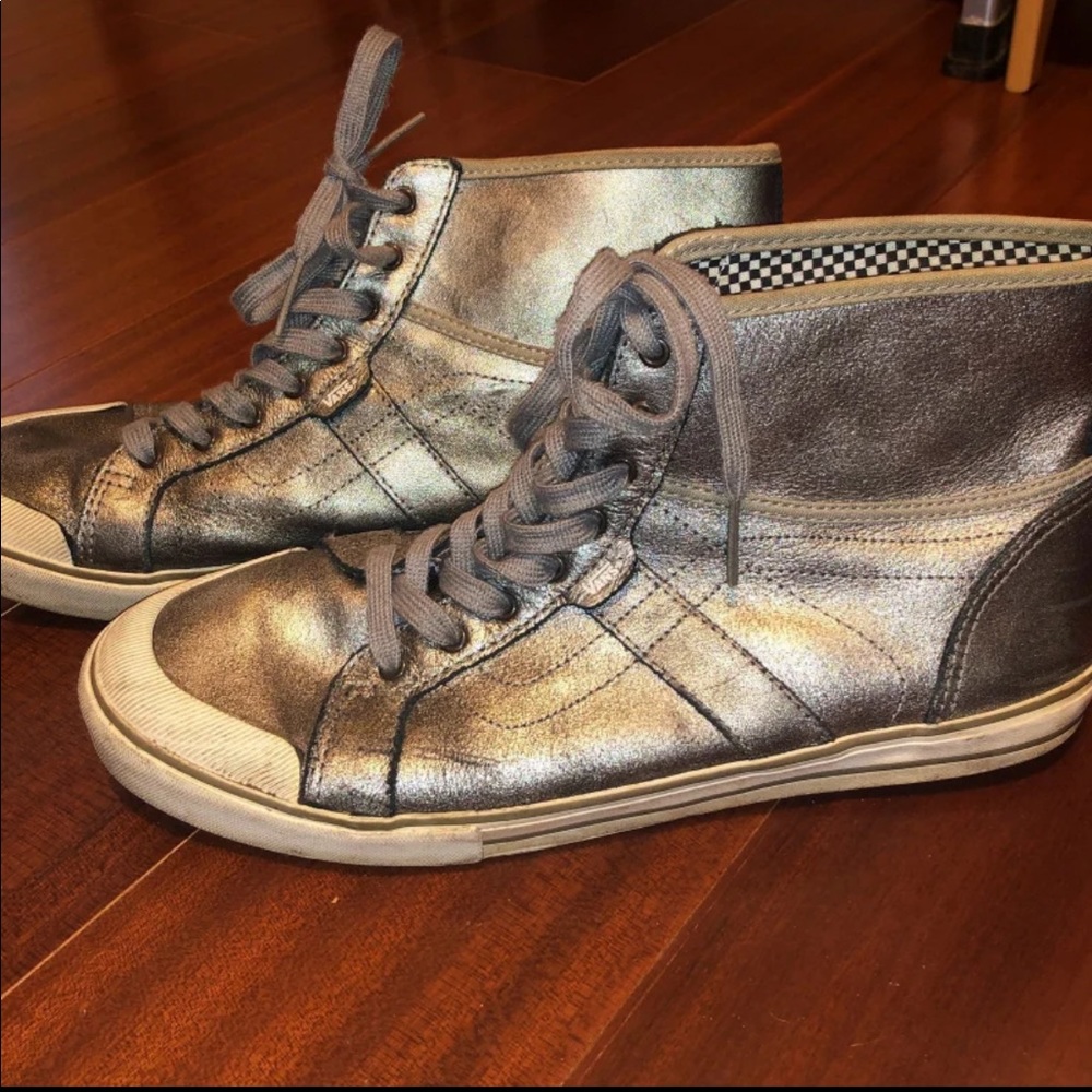 Metallic Silver Vans High Tops